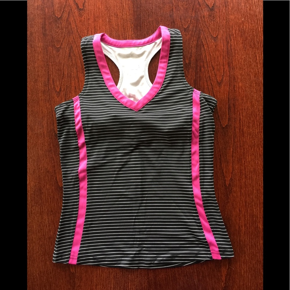Bolle black and hot pink workout tank top